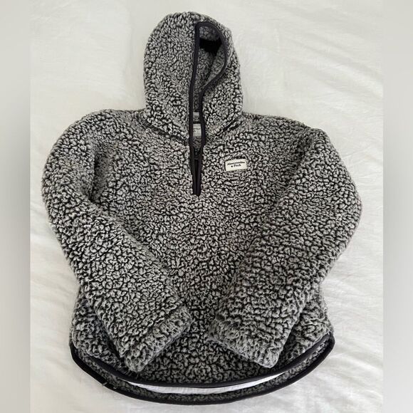 Abercrombie Kids Sherpa Pullover Hoodie gray size 11/12 kids - Picture 1 of 4